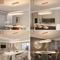 Moderner Luxuriöser Eleganter Leuchtender Ovaler Kristall-Kronleuchter, Scharlachrotes Doppelring-Design für Esstisch, Kücheninsel, Formelles Esszimmer