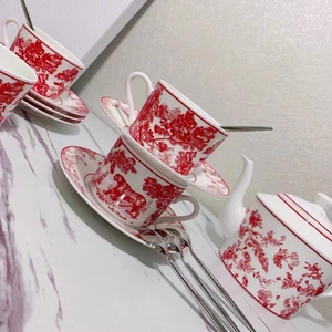 Services à thé en gros : Ensembles de luxe en porcelaine européenne, services à café en porcelaine fine, ensembles de tasses à thé en porcelaine osseuse - Product Image 2