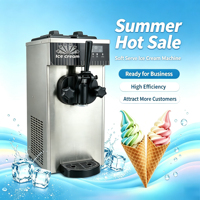 Machine à glace molle professionnelle 3 saveurs, portable, en acier inoxydable, pour restaurant, café, snack-bar, haute efficacité