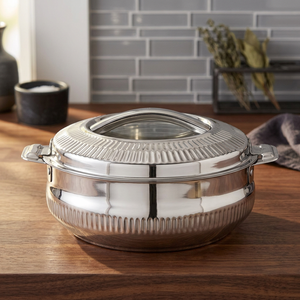 Casserole en acier inoxydable ronde de 24 cm avec couvercle, design minimaliste durable, compatible avec tous les types de cuisinières - Product Image 5