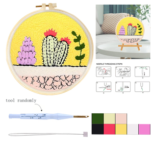 <span class=keywords><strong>Cactus</strong></span> Bloemen Starter Naaldset Punch Needle Borduur DIY <span class=keywords><strong>Set</strong></span> voor Volwassenen Eenvoudige <span class=keywords><strong>Set</strong></span> met Garens - Product Image 4