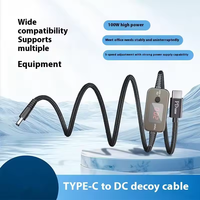 Kabel Daya Adjustable Tipe C ke DC 65W/100W PD Trigger 5V 9V 12V 15V 20V Layar Digital 8 Ujung untuk Laptop Grosir Pabrik