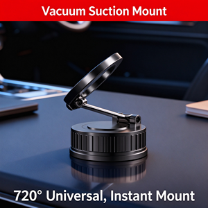 Factory Direct Bulk New Vacuum Suction Strong Magnetic Ring Car Phone Holder Handsfree Navigation Wholesale - Product Image 1