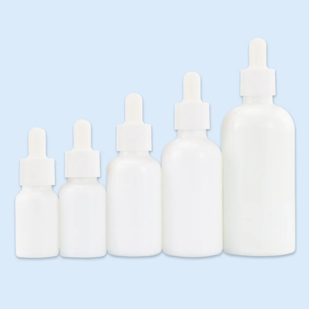 ホワイトドロッパー15ml 10ml 1oz 50ml 100mlオパールホワイトガラスエッセンシャルオイルボトルチンキボトル30ml美容液マッサージオイルエッセンス用