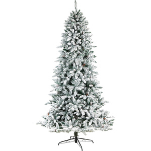 In the Trend 5FT 6FT 7FT PE Mix PVC Luxury Snow White Spruce Christmas <b>Tree</b> with Ornaments and <b>Light</b> Tabletop Base - Product Image 2