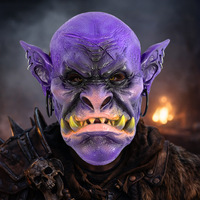 Nuevo Disfraz de Halloween con Patrón Geométrico, Talla Única, Máscara de Bruja de Warcraft, Accesorio para Cosplay y Fiestas