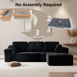 Juego de Muebles de Sala de Estar Comprimidos al Vacío, Sofá Moderno en Caja, Embalaje al por Mayor, Sofá Cama Convertible en Forma de L, Seccional - Product Image 6