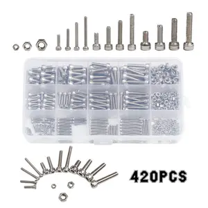 Hohe Qualität 304 Edelstahl 12 Größen Hexagon Hex Hardware Zylinder Tasse Schrauben M2 M3 M4 Muttern Kit Schraube