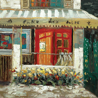 Peintures modernes à l'huile sur toile de scènes de rue de Paris peintes à la main pour salon, maison, hôtel et café, décoration d'art mural