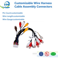 Câble adaptateur de radio Android pour voiture personnalisé 20 broches RCA avec entrée vidéo caméra de recul et sortie audio subwoofer