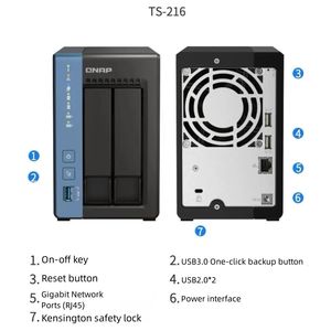 QNAP รุ่นใหม่ TS-216-2G อุปกรณ์จัดเก็บข้อมูลเครือข่าย Quad-Core 2GHz แรม 2GB 2-Bay NAS Server TS-216-2G - Product Image 4