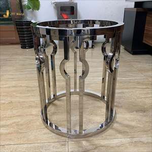 Base de Mesa de Comedor de Metal de Diseño Art Deco de Primera Calidad EX209, Patas de Acero Inoxidable Espejadas, Forma Irregular, Diseño Único, para Uso en Exteriores - Product Image 1