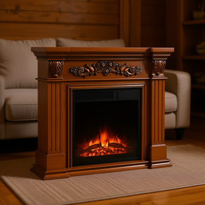 Insert de Cheminée Électrique 22,5 Pouces avec Cadre en Bois, Effet de Flamme Réaliste, Chauffage Autonome Encastrable 1500W 10000 19999 BTU - Product Image 2