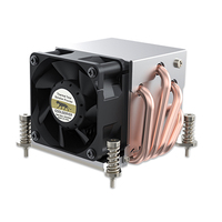 COOLSERVER LGA2011 2UR63 Refroidisseur de processeur de serveur Boîtier d'ordinateur Deux roulements à billes 12V 4 broches Dissipateur thermique en cuivre et aluminium TDP 180W 34.5CFM