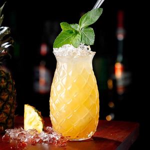Vasos de Cóctel Creativos con Forma de Piña de 16 oz, Vasos de Cristal con Relieve, Tazas <span class=keywords><strong>Tiki</strong></span> Elegantes para Jugos y Cócteles - Product Image 3