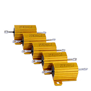 Resistencia de Carga Industrial RX24-25W con Carcasa de Aluminio Dorado, 25W 200J, Montaje en Chasis, para Calentamiento - Product Image 1