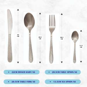 Juego de Cubiertos Modernos de Acero Inoxidable Sostenible Jivan de 24 Piezas, Aptos para Lavavajillas - Product Image 3