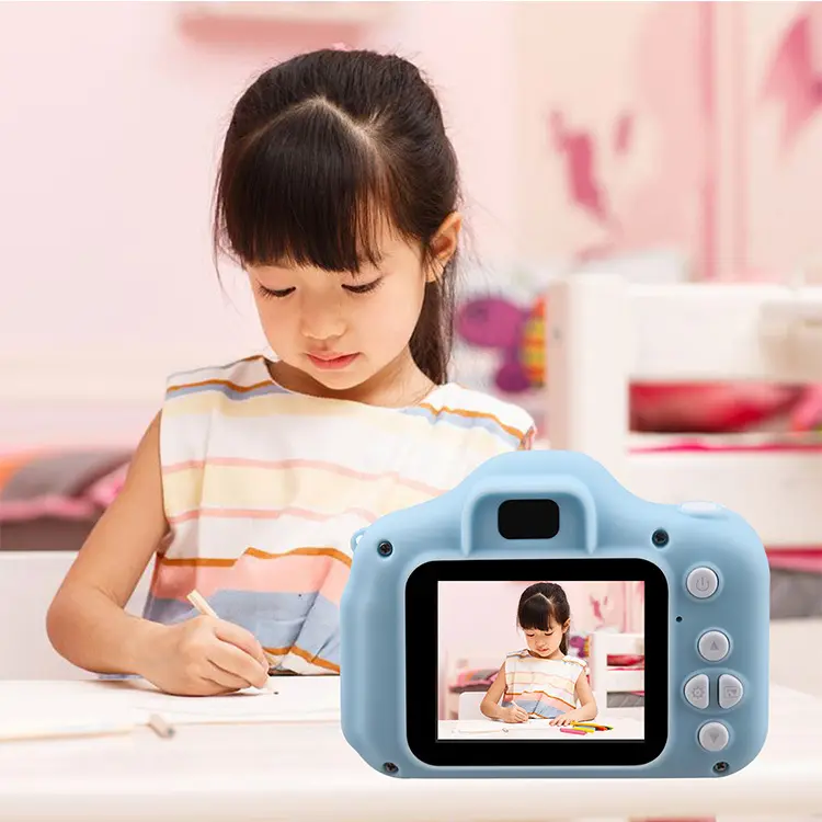 กล้องของเล่นเพื่อการศึกษาสำหรับเด็กจอ HD ขนาดเล็กกล้องวิดีโอฉายภาพ1080P ของเล่นเด็กดิจิตอลเด็กทารก