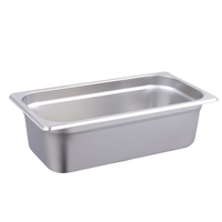 Bac GN empilable en acier inoxydable de qualité alimentaire, style USA, anti-blocage, pour buffet, avec logo personnalisable, 1/1, pour restaurants et hôtels