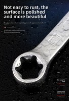 Clé dynamométrique à double extrémité en forme de fleur de prunier, en acier au chrome-vanadium, métrique, OEM 17 mm, outil de réparation automobile industriel, forgée
