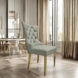 2024热销高软垫不锈钢工业设计法国省级餐厅家具餐椅