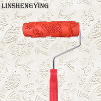 LSY7 ''Texture Roller DIY Decorative Art Pattern Paint Roller Rouleau en caoutchouc pour la décoration des murs, meubles et sols