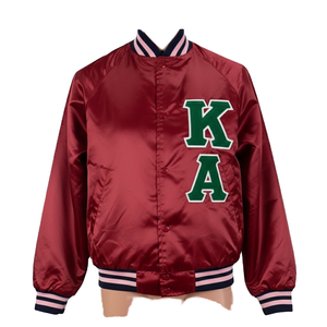 Chaqueta de Béisbol Bordada Personalizada, Satén, Poliéster/Algodón, Invierno, Casual, Cuello Alto, Parche de Chenilla con Logotipo de Alta Calidad - Product Image 1