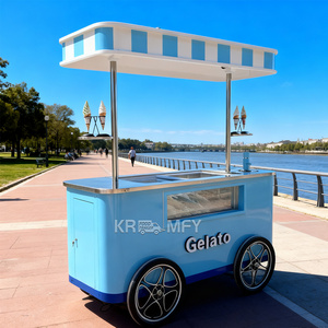 จักรยานบรรทุกสินค้าไฟฟ้าขนาดเล็ก ปี 2025 รถเข็นขายอาหารไฟเบอร์กลาส มอเตอร์ไร้แปรงถ่าน 250-300 วัตต์ แบตเตอรี่ลิเธียม 36 โวลต์ ความจุ 156 ลิตร สำหรับขายไอศกรีม - Product Image 6