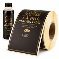 Étiquette autocollante personnalisée pour bouteille, imperméable, en vinyle PVC PET papier, impression dorée, emballage de boissons