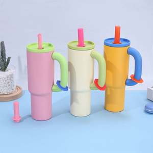 BORGE 40OZ 304 Tasse thermos en acier inoxydable Gobelet sans BPA Tasse de voiture avec couvercle à poignée - Product Image 2