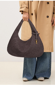 Borse a Spalla da Donna alla Moda di <span class=keywords><strong>Grande</strong></span> Capienza in Pelle Scamosciata <span class=keywords><strong>Borsa</strong></span> Hobo Intrecciata Arricciata per Autunno e Inverno - Product Image 3