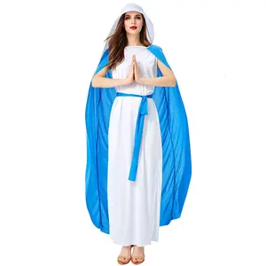 Fantasia masculina de jesus com cristo, cosplay de halloween, roupa masculina de jesus, sacerdote missionário, da virgem maria, padre