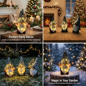 Adornos Navideños para el Hogar, Lindas Esculturas <span class=keywords><strong>de</strong></span> Gnomos, Enanitos <span class=keywords><strong>de</strong></span> Resina <span class=keywords><strong>de</strong></span> Dibujos Animados, Luces LED <span class=keywords><strong>de</strong></span> <span class=keywords><strong>Hadas</strong></span> para Jardín, Lámpara <span class=keywords><strong>de</strong></span> Navidad - Product Image 2
