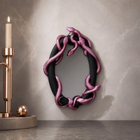 Miroir mural décoratif créatif et unique, design Art Déco avec serpents enroulés, en résine et verre, pour Halloween, bar, maison hantée
