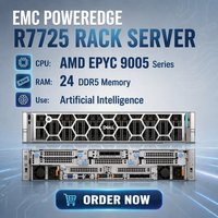 Server Rak Dell EMC PowerEdge R7725 2U Original dengan Chassis 8/12/16sff 2.5/3.5 inci/CPU AMD EPYC 9005/Kartu Raid H365i
