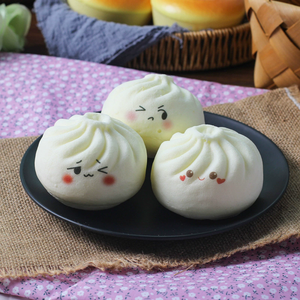 Juguete Blandito de Baozi con Aspecto de Bollo Blanco Cremoso y Expresión Facial Divertida para Aliviar el Estrés, Jugar y Regalar - Product Image 4