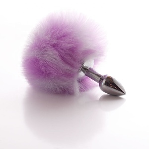Jouets érotiques Stimulation de la Prostate masseur d'extension anale bouchon de fesses en métal queue de lapin en fourrure <span class=keywords><strong>Plug</strong></span> <span class=keywords><strong>Anal</strong></span> pour femmes - Product Image 5
