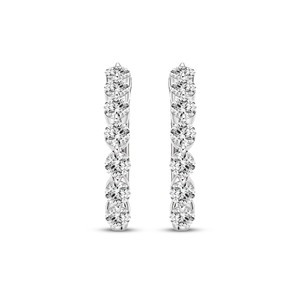 Elegantes Pendientes de Aro con Diamantes Cultivados en Laboratorio de Corte Redondo para Mujer, Color VVS VS EF, Plata de Ley 925, Oro de 10KT 14KT 18KT, Uso Diario - Product Image 2