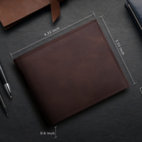 Portefeuille pour cartes de crédit en cuir véritable de haute qualité à 100% pour hommes avec protection RFID, portefeuille fin vintage en cuir pour hommes