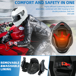 Nuevo casco de motocicleta ABS abatible <span class=keywords><strong>para</strong></span> hombres DOT/ECE certificado coche de carreras <span class=keywords><strong>lentes</strong></span> antivaho personalizables <span class=keywords><strong>para</strong></span> auriculares - Product Image 5