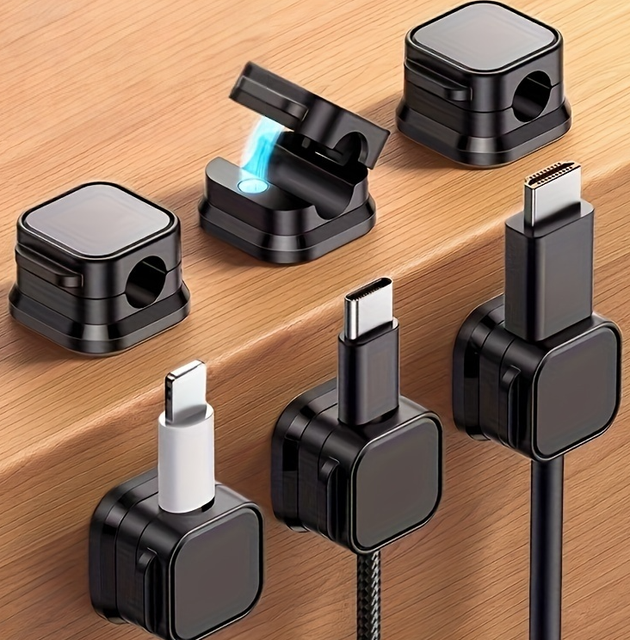 Magnetic Plastic Cable Organizer Holder for Mobile Phones Cable Management Accessories