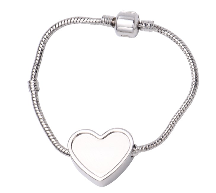 customized sublimation blanks heart bracelet bangle