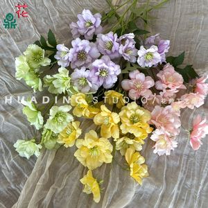 Flores Artificiales de Seda de Estudio Hua Ding, Rosas y Camelias de Múltiples Cabezas, Accesorios Decorativos para Bodas y Oficinas - Product Image 1