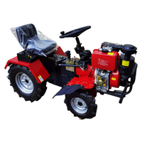 Mini Tractor Multifuncional 4x4 de Alta Calidad para Agricultura, 15 HP, Núcleo de Arado de 400 mm, Motor con Transmisión por Engranajes, Otras Máquinas Agrícolas