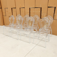 Chaises de mariage modernes d'extérieur, chaises de mariage transparentes pour banquets, chaises de mariage de luxe en cristal pour événements
