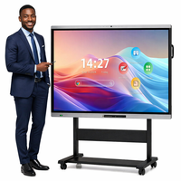 Pizarra Interactiva Digital Inteligente de 86 Pulgadas, Pantalla Táctil LED 4K, Sistema Dual Android Windows, para Enseñanza Escolar K12
