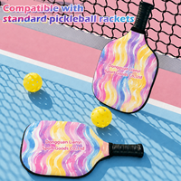 Housse de raquette de pickleball entièrement imprimée, rembourrée, avec surface entièrement imprimée et passepoil, pour utilisation sur terrain extérieur, fabrication sur mesure