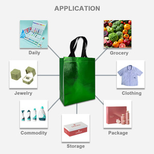 WZPKG Metallic <strong>Silver</strong> Non Woven Laser Laminated <strong>Tote</strong> <strong>Bag</strong> Non-woven Shipping <strong>Bag</strong> - Product Image 3