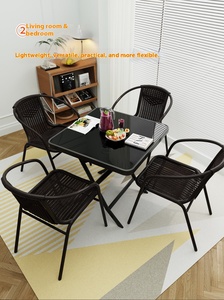Youya elegante <span class=keywords><strong>conjunto</strong></span> blanco al aire libre silla reclinable de ratán <span class=keywords><strong>y</strong></span> <span class=keywords><strong>mesa</strong></span> para balcón negro hierro plástico Spray muebles de exterior moderno - Product Image 6