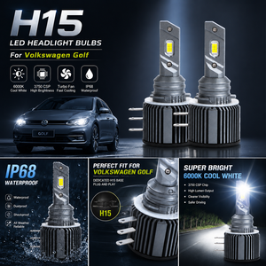 Phare LED H15 70W 6000K, feux <span class=keywords><strong>de</strong></span> jour, faisceau longue portée pour Golf 7 MK7 MK7.5, Canbus sans avertissement, design <span class=keywords><strong>mini</strong></span> 1:1 XVIEW - Product Image 2